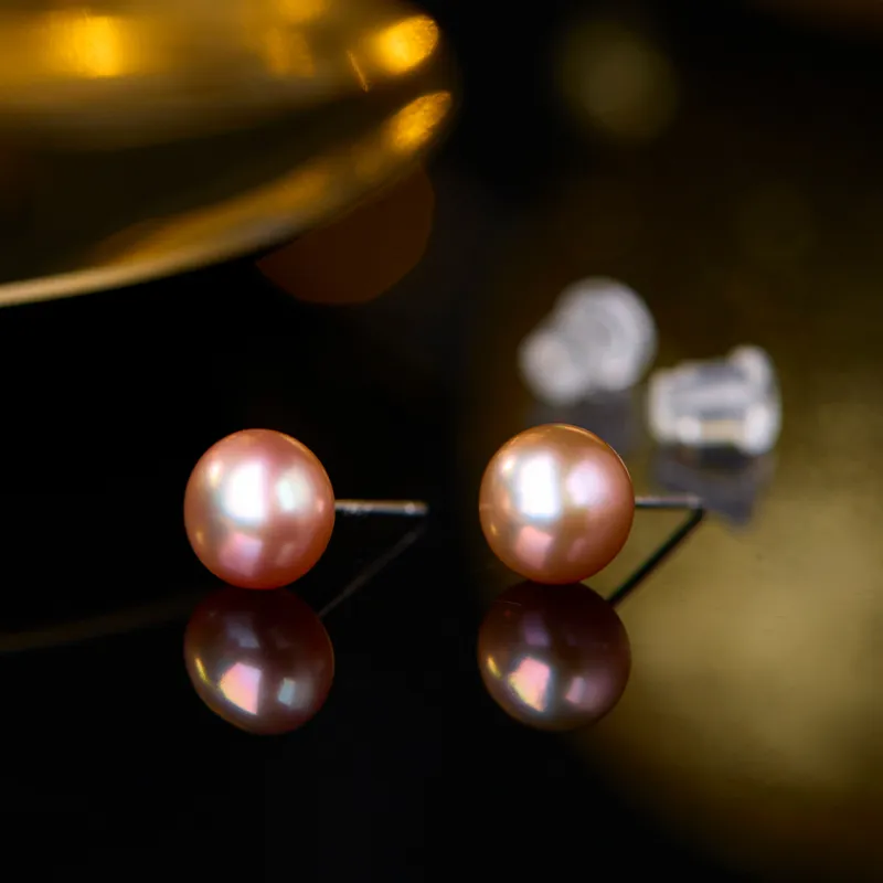 SEATINE Freshwater Pearl Stud Earrings Women's-5