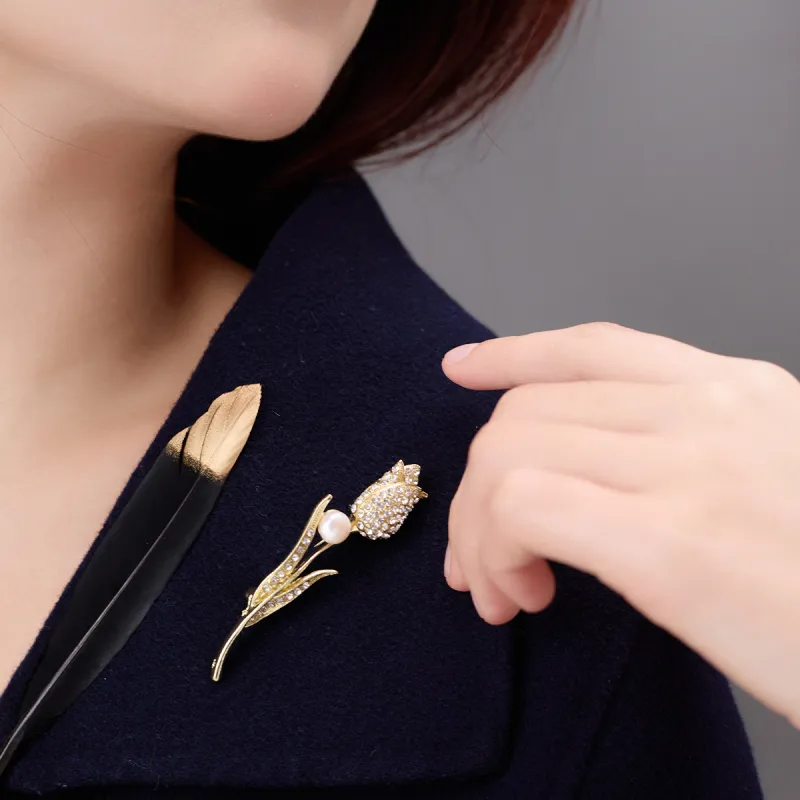 SEATINE Freshwater Pearl Brooches Women's-5