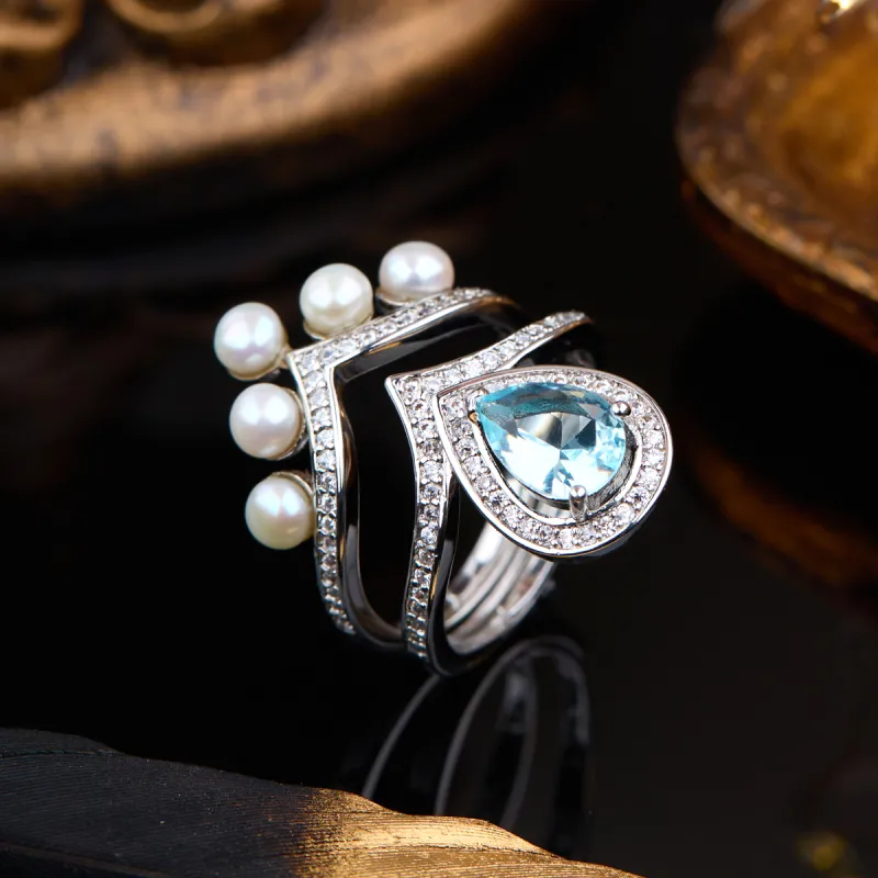 SEATINE Freshwater Pearl Rings Women's-3