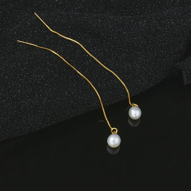 SEATINE Freshwater Pearl Drop Earrings Women's White-4