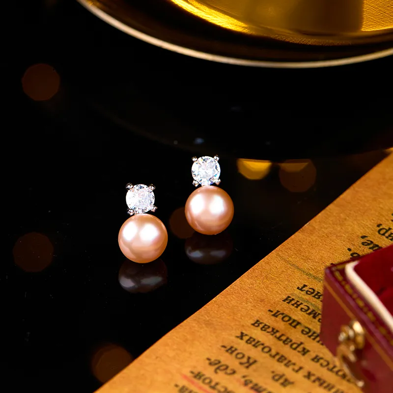 SEATINE Freshwater Pearl Stud Earrings Women's-2