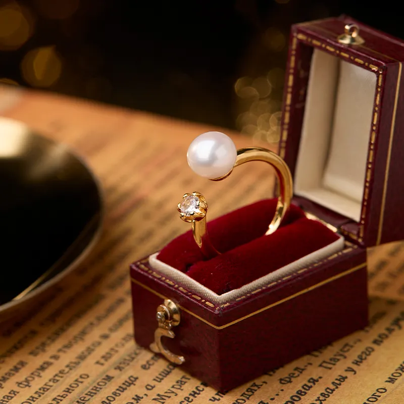 SEATINE Freshwater Pearl Ring Open Ended Women's-3