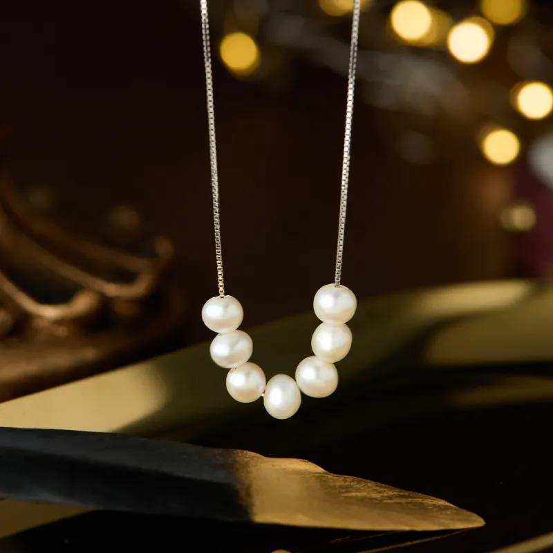 SEATINE Freshwater Pearl Smiling Necklace Women's-3