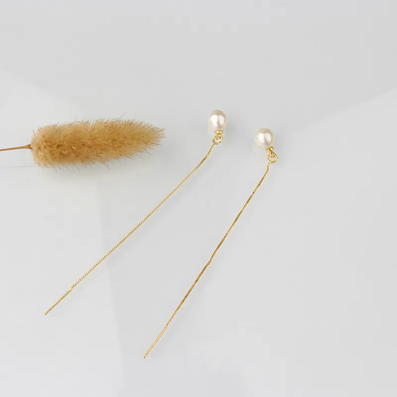 SEATINE Freshwater Pearl Drop Earrings Women's White-2