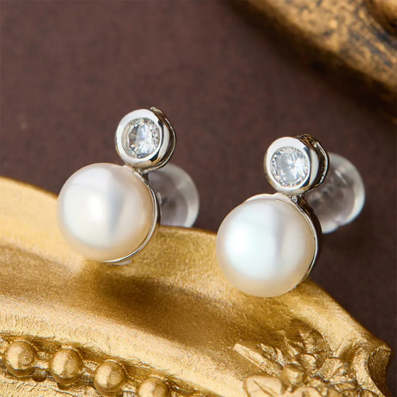 SEATINE Freshwater Pearl Stud Earrings Women's-1