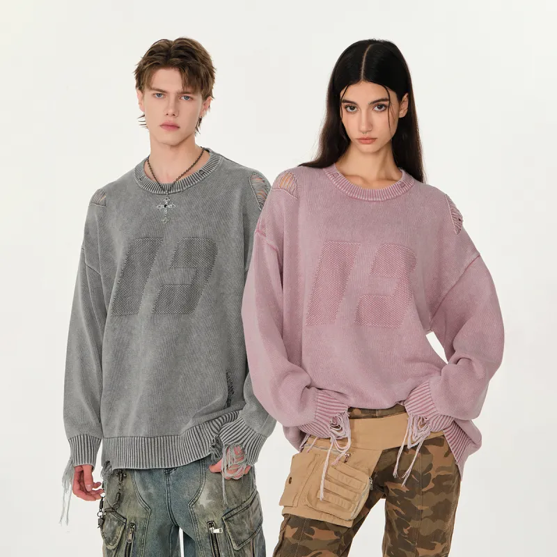 FORNINES Knitted Fabric Sweater Unisex-2