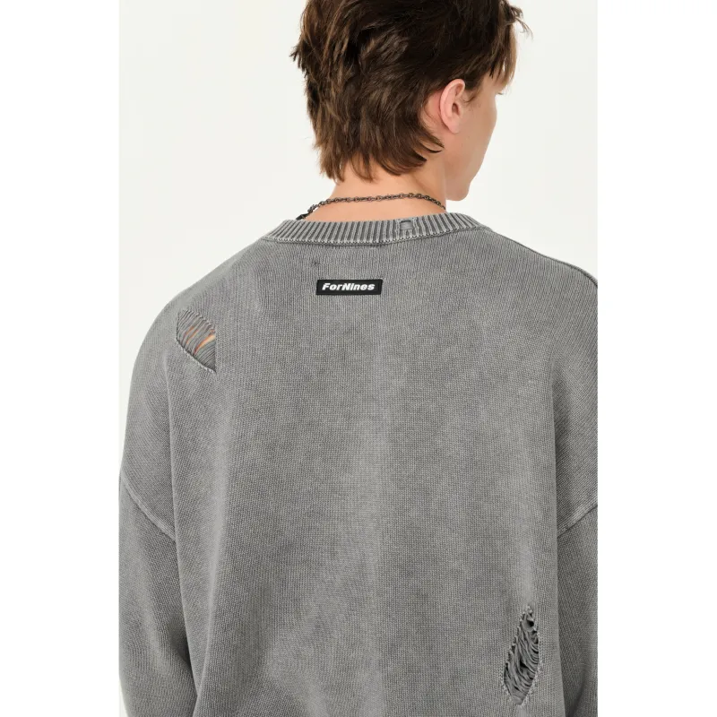 FORNINES Knitted Fabric Sweater Unisex-4