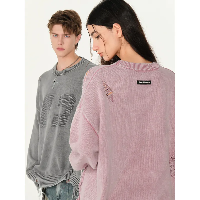 FORNINES Knitted Fabric Sweater Unisex-12