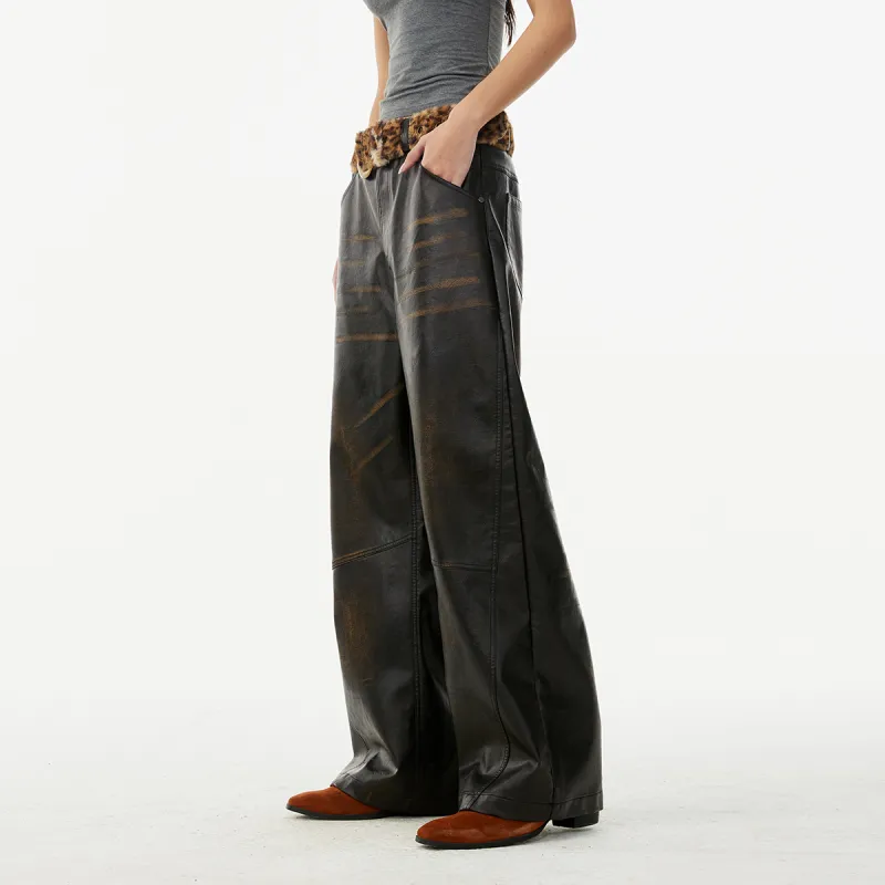 FORNINES Leather Pants Unisex Black-3