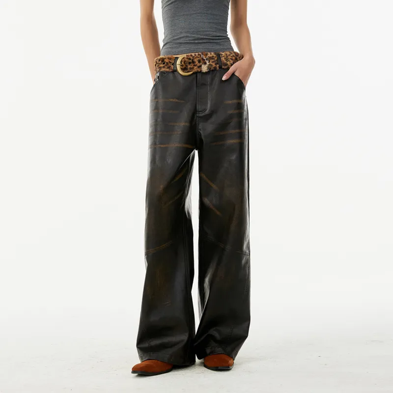 FORNINES Leather Pants Unisex Black-2