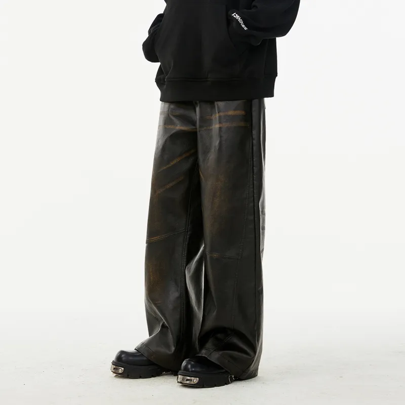 FORNINES Leather Pants Unisex Black-5