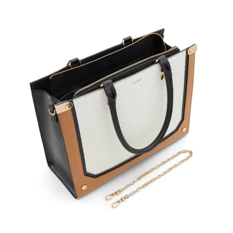 ALDO Artificial Leather Crossbody Bag, Handbag Medium Size Women's Bone/Mixed Color-2