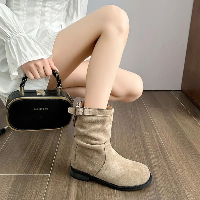Xingdiman Ankle Boots Women's Apricot, Brown-3