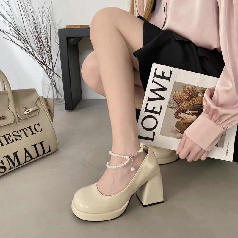 Xingdiman Chunky Heel High Heels 8cm Women's-14