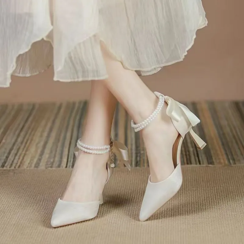 Xingdiman Slim Heel High Heels Women's Ecru Gift Box Set-2