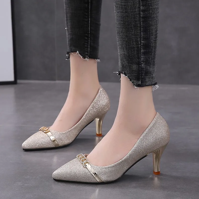 Xingdiman High Heels Women's Gold-7
