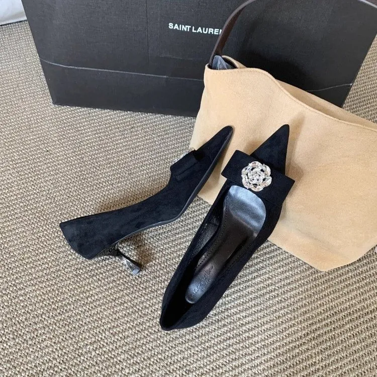 Xingdiman Slim Heel High Heels Women's Black Box-4