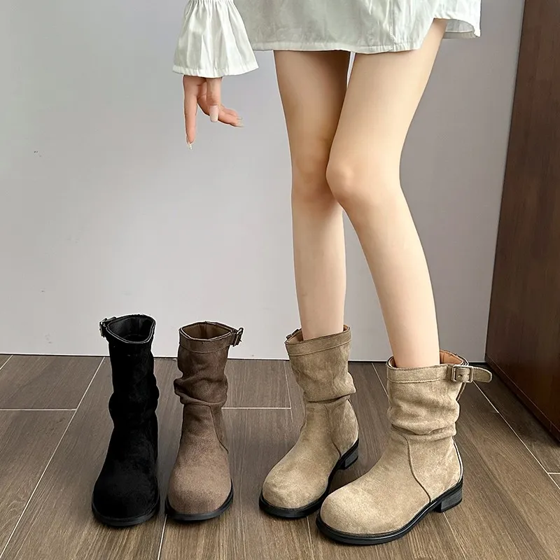 Xingdiman Ankle Boots Women's Apricot, Brown-2