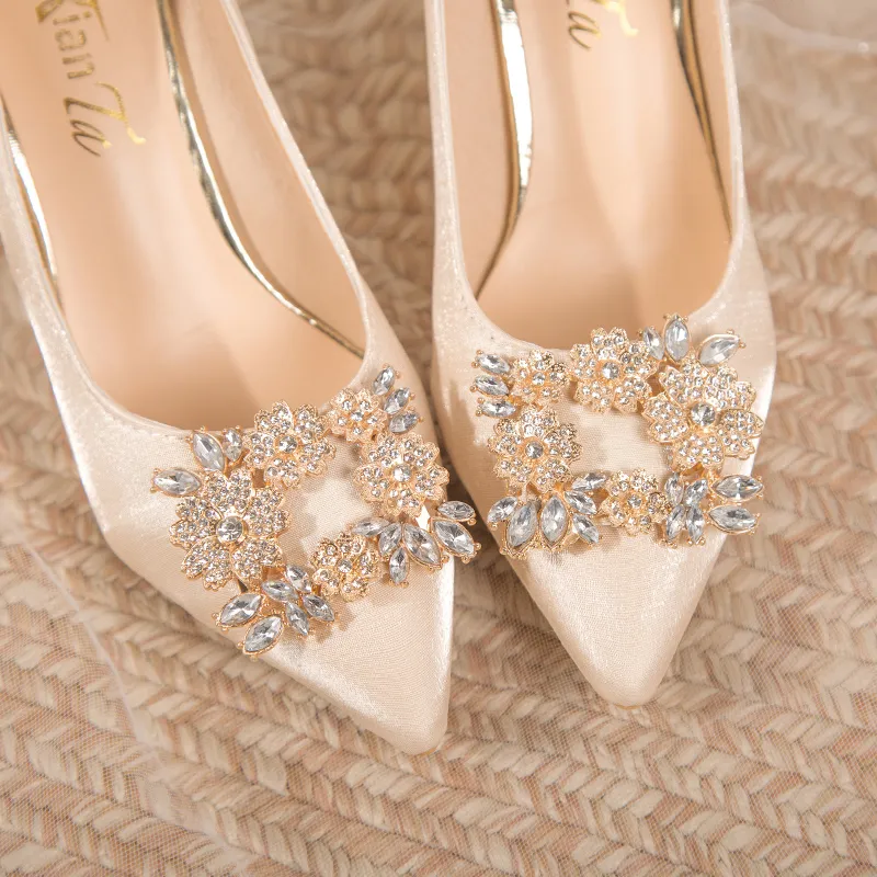 Xingdiman Slim Heel High Heels Women's Light Champagne-5