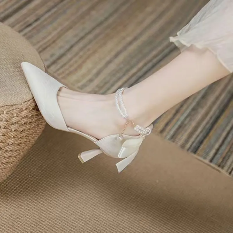 Xingdiman Slim Heel High Heels Women's Ecru Gift Box Set-4