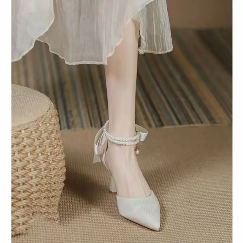 Xingdiman Slim Heel High Heels Women's Ecru Gift Box Set-5