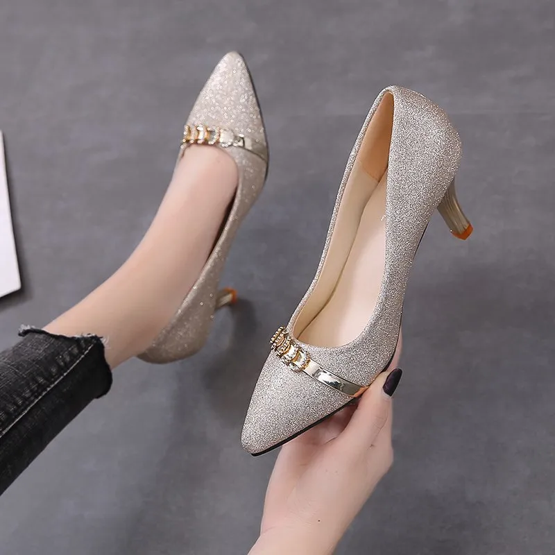 Xingdiman High Heels Women's Gold-8