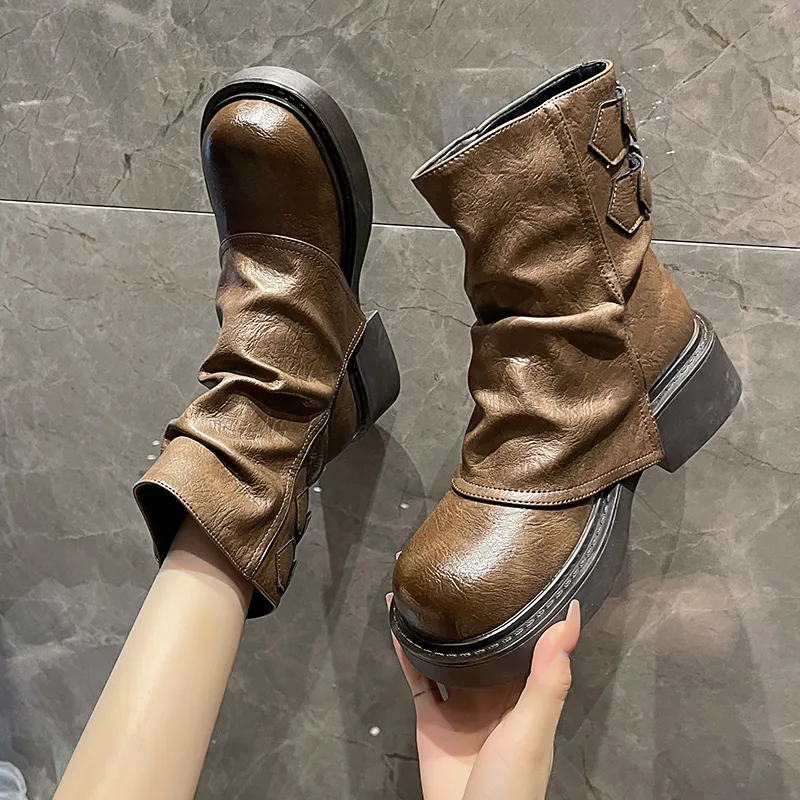 Xingdiman Ankle Boots Women's Black/Brown-5