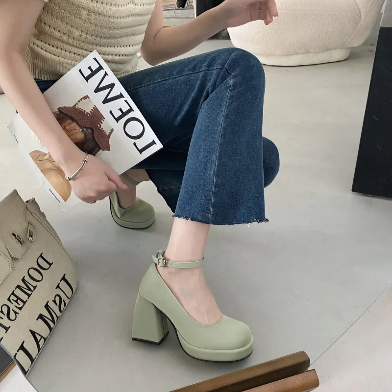 Xingdiman Chunky Heel High Heels 8cm Women's-1