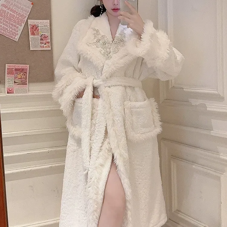 MIIOW Pajama Robe Women's White-1