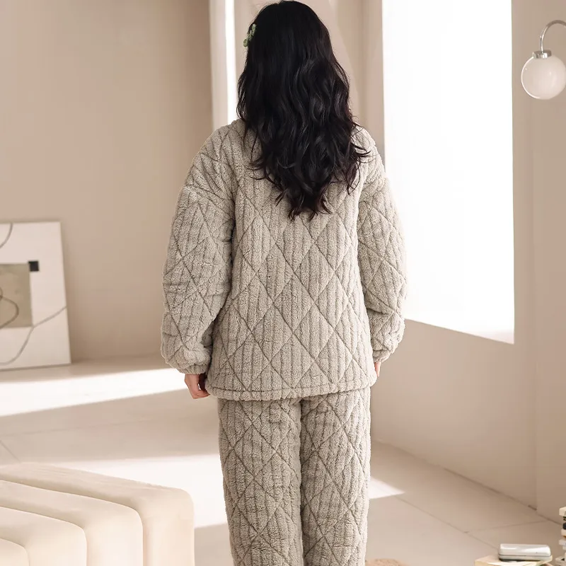 MIIOW Pajama Set Women's Milk Tea Gray-1