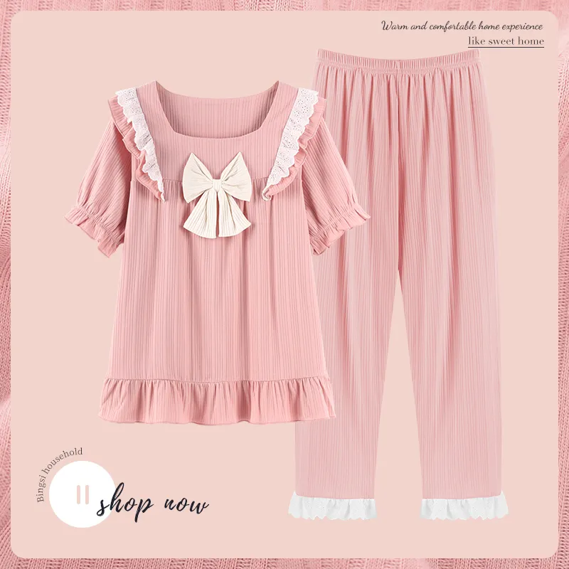 MIIOW Pajama Set Women's Light Pink-1