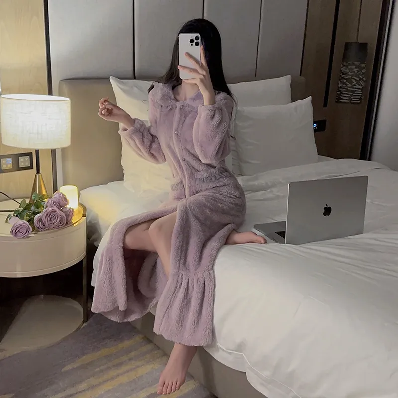 MIIOW Pajama Robe Women's Purple-4