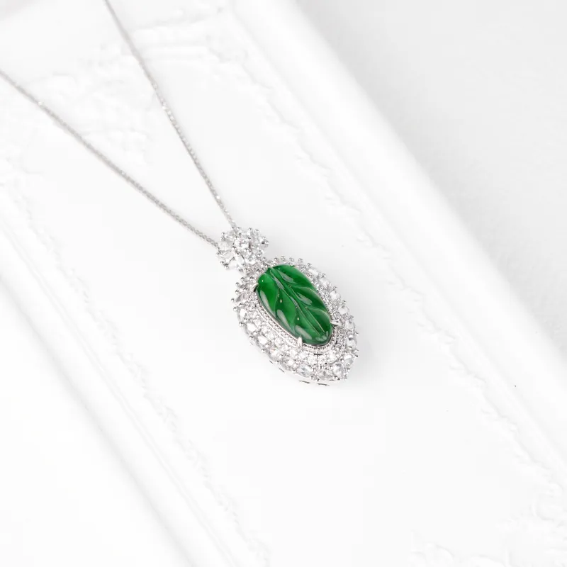 Clear Snow Ice Glutinous Jadeite Necklaces Unisex-1