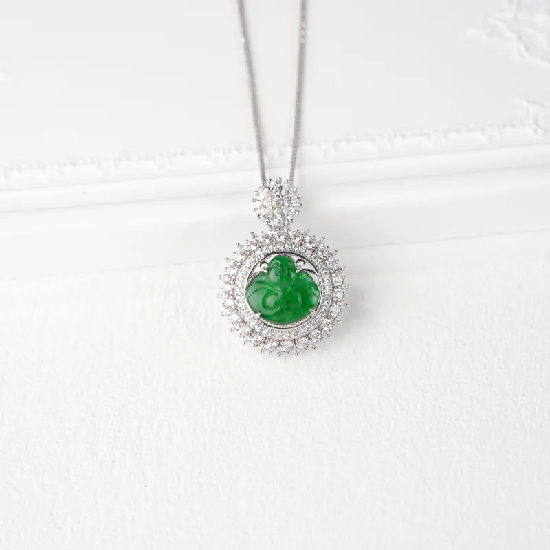 Clear Snow Ice Glutinous Jadeite Necklaces Unisex-3