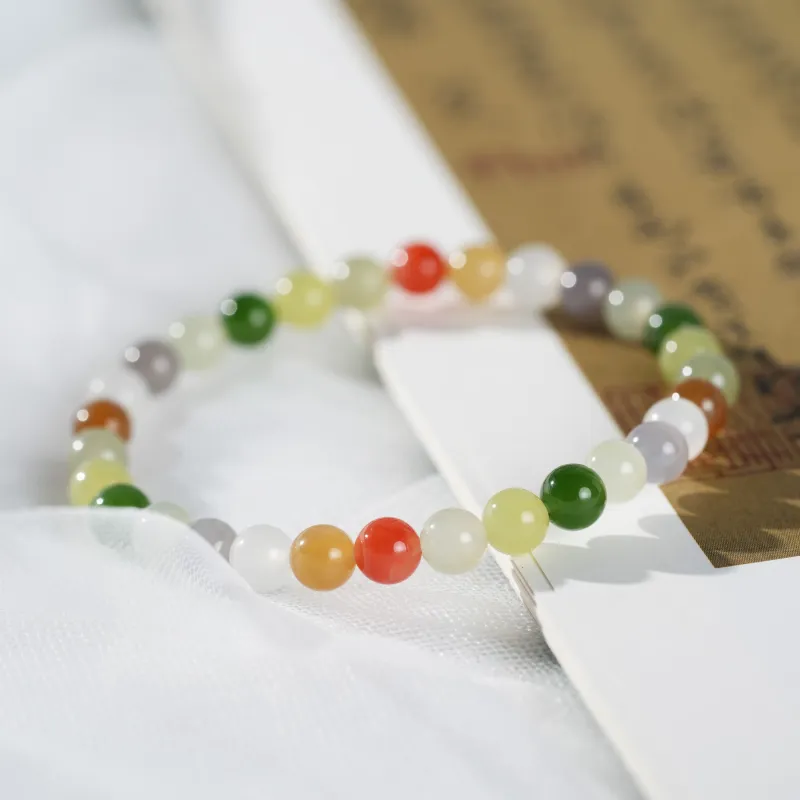 Clear Snow Hetian Jade Bracelets White Jade/Pale Greenish White Jade Unisex-3