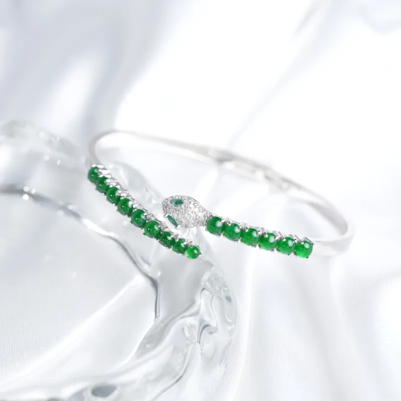 Clear Snow Ice Glutinous Bangles Unisex-6