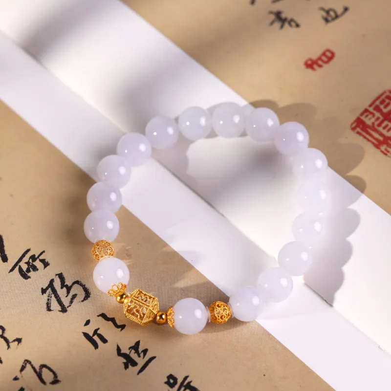 Clear Snow Glutinous Jade Jadeite Bracelets Unisex-5