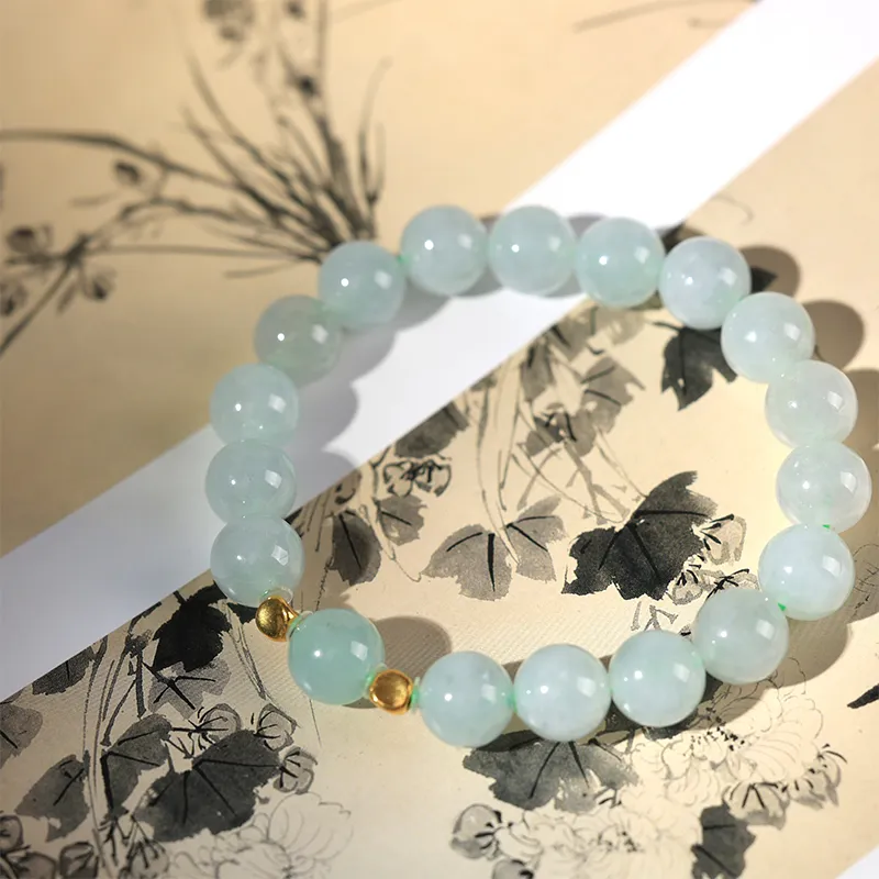Clear Snow Ice Glutinous Jadeite Bracelets Unisex-1