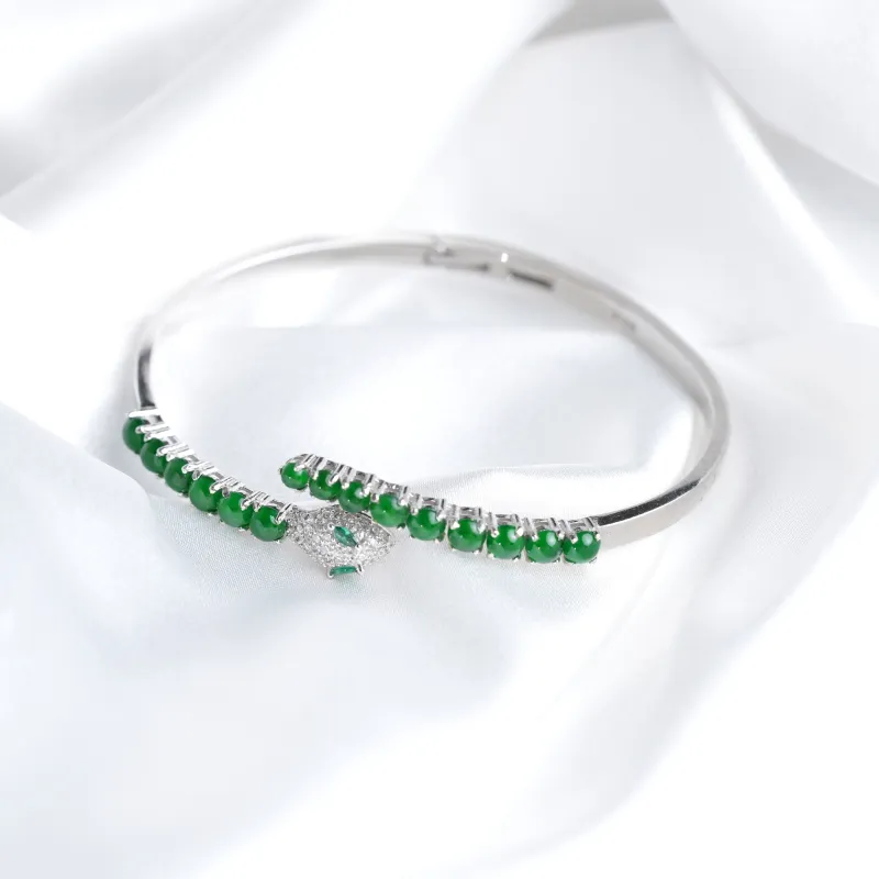 Clear Snow Ice Glutinous Bangles Unisex-4