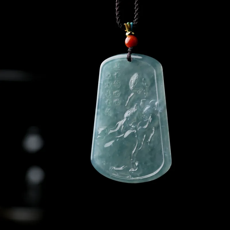 Clear Snow Ice Glutinous Jadeite Necklaces Unisex-7