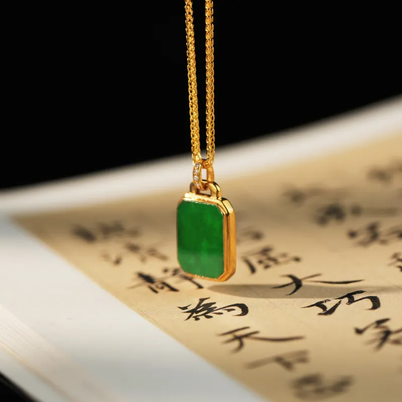 Clear Snow Glutinous Jade Jadeite Necklaces Unisex-3
