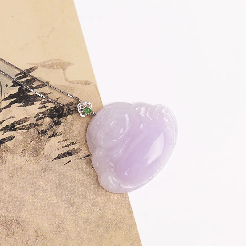 Clear Snow Glutinous Jade Jadeite Necklaces Unisex-3