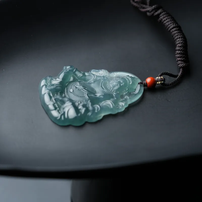 Clear Snow Ice Glutinous Jadeite Necklaces Unisex-7