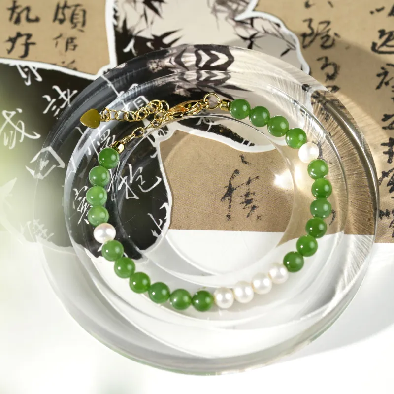 Clear Snow Hetian Jade Bracelets Jasper Unisex-1