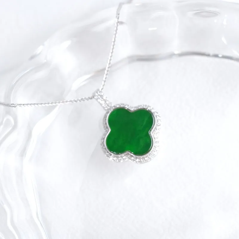 Clear Snow Bean Type Necklaces Women's-2