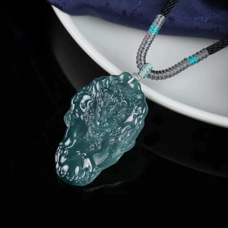 Clear Snow Ice Glutinous Necklaces Unisex-4