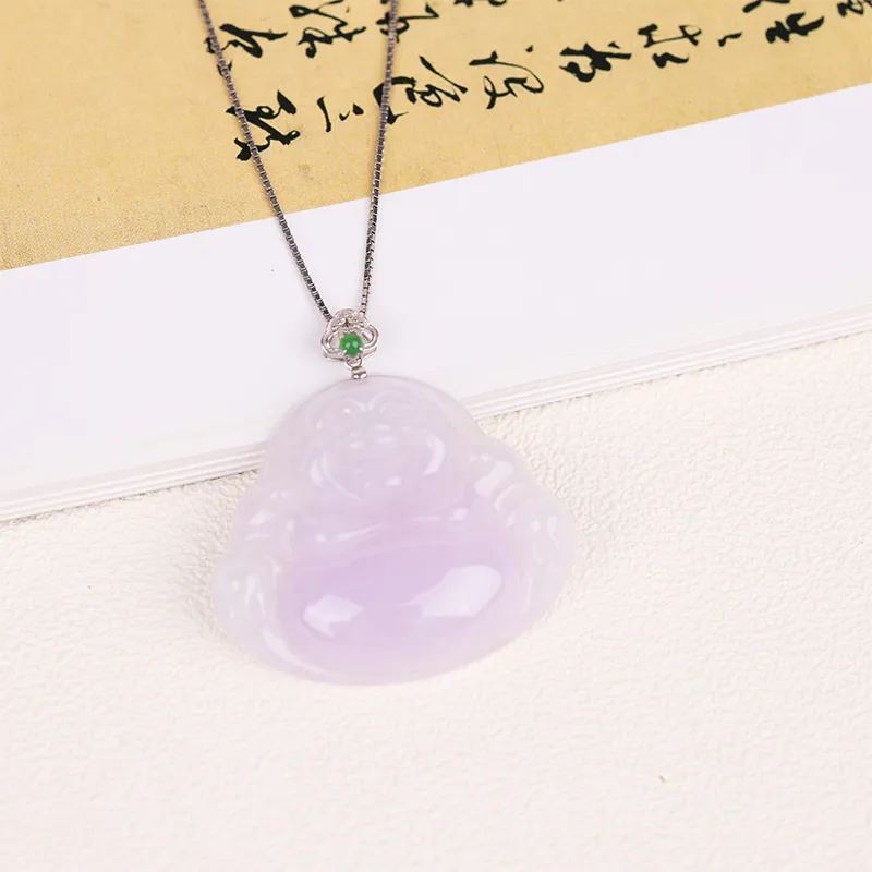 Clear Snow Glutinous Jade Jadeite Necklaces Unisex-2