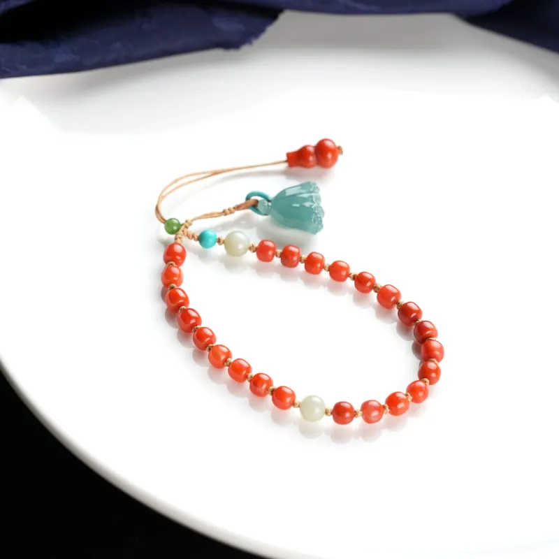 Clear Snow Southern Red Agate Bracelets Unisex-1