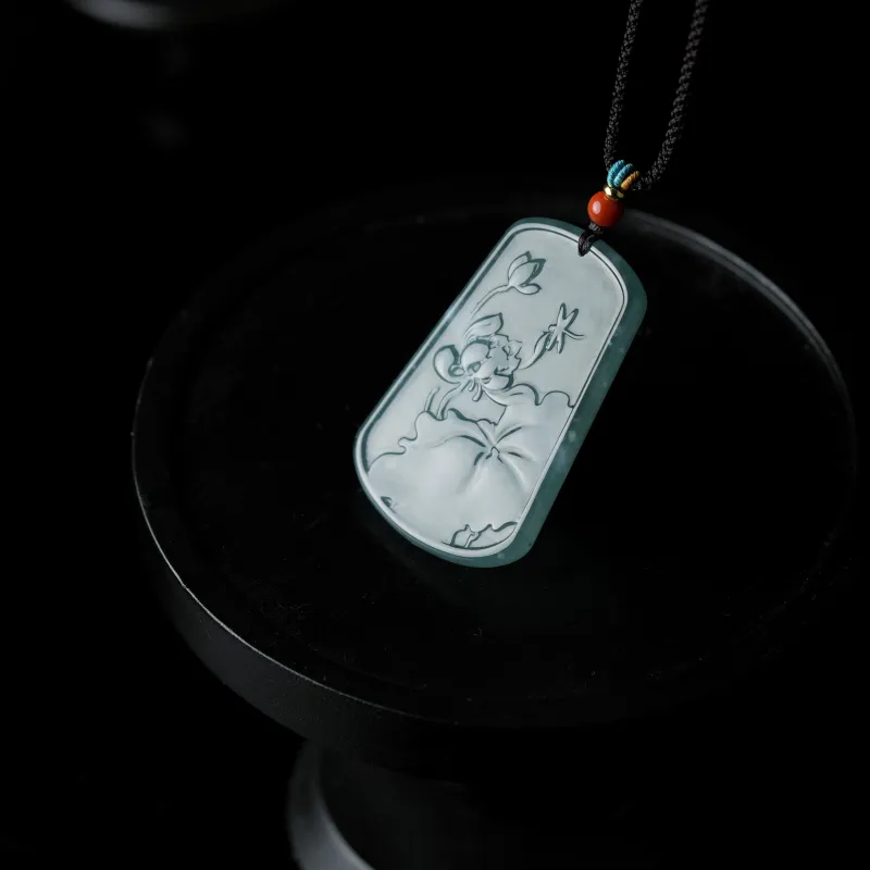 Clear Snow Ice Glutinous Jadeite Necklaces Unisex-2