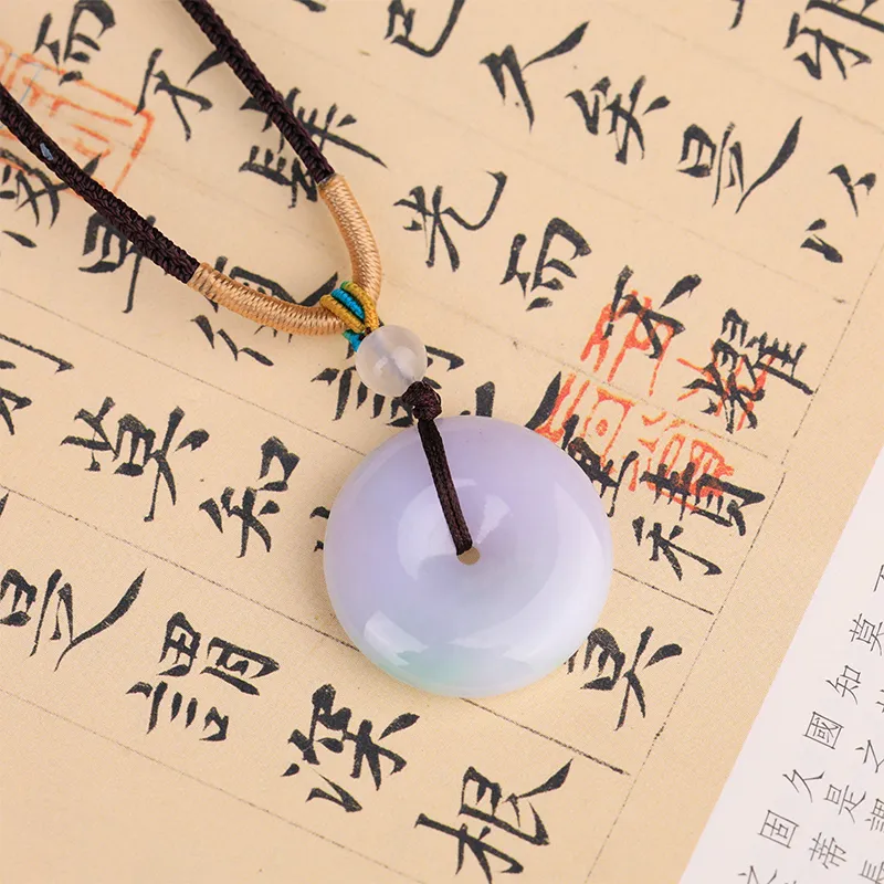 Clear Snow Glutinous Jade Necklaces Unisex-1